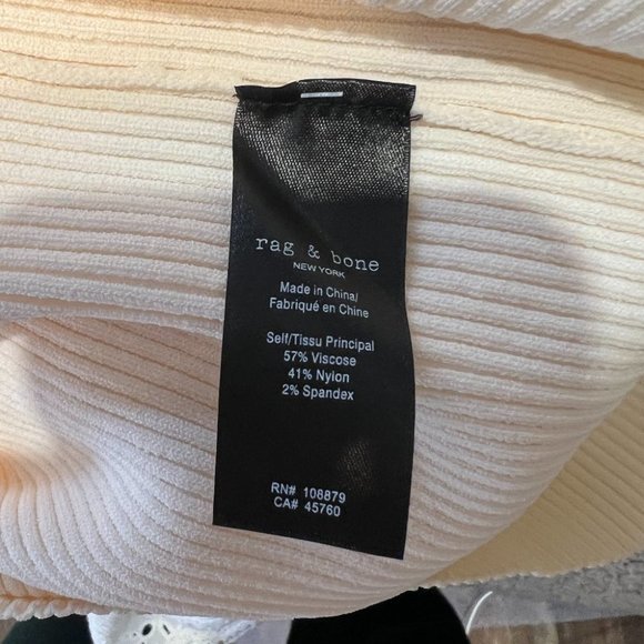 NWOT RAG & BONE Asher Ribbed Midi Dress in Ivory‎ (M) - Picture 13 of 15